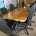 12ft Maple Boat Shaped Boardroom Table